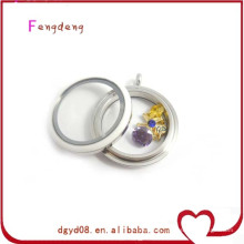 Stainless steel white memory enamel locket